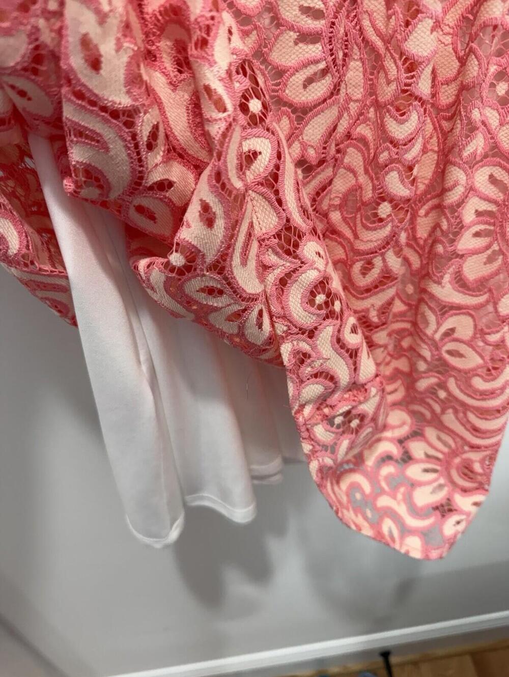 Betsey Johnson Pink Lace Dress Womens Size 8 Fit Flare Sleeveless Party Cocktail - Picture 8 of 10